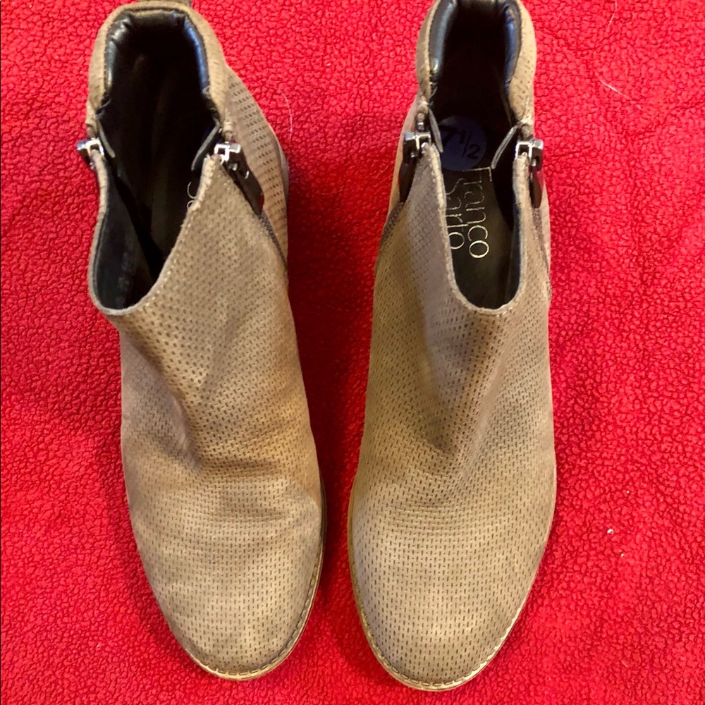 FRANCO SARTO WOMEN'S ANKLE BOOT 7.5 DUAL ZIPPERS